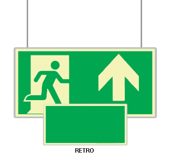 [SEMLE715103SN] SEMLE715103SN - targa bifacciale fotoluminescente METAL sospesa Uscita emergenza Nord