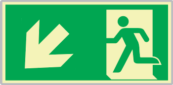 [SEMLE715107M] SEMLE715107M - Segnale all. Metal monofacciale luminescente Usc.Emrgenza sx ISO 7010