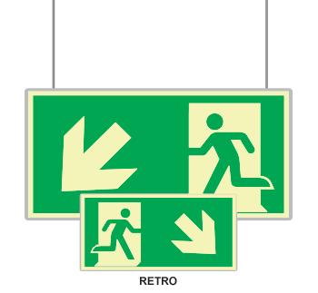 [SEMLE715107SN] SEMLE715107SN - Segnaletica all. Metal bifacciale Luminescente DIN uscita SO ISO 7010