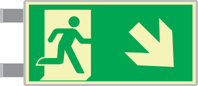 [SEMLE715108BN] SEMLE715108BN - Segnaletica all. Metal bifacciale luminescente uscita SE EN ISO 7010