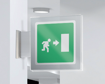 [SEP15153BW] SEP15153BW - segnale plexiglass PLEXI a bandiera bifacciale 200x200 piu'simbolo