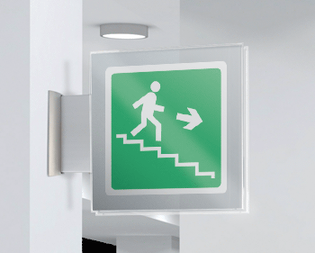 [SEP15163BW] SEP15163BW - segnale plexiglass PLEXI a bandiera bifacciale 200x200 piu'simbolo