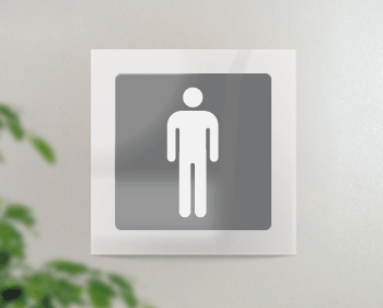 [SEP15642FW] SEP15642FW - targa PLexi monofacciale Toilette Uomo fissaggio invisibile