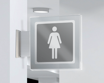 [SEP15643BW] SEP15643BW - segnale plexiglass PLEXI a bandiera bifacciale 200x200 piu'simbolo