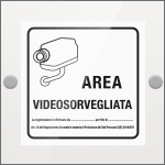 [SEP5008W] SEP5008W - targa PLexi monofacciale Area videsorveglianza fissaggio a vite