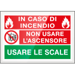 [SEPE160F] SEPE160F - targa Plexi monofacciale Non usare l'ascensore con fissagg. Invisib.