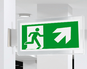 [SEPE715106BR] SEPE715106BR - targa PLexiglass bifacc.uscita di emergenza ds alto EN ISO 7010 E002