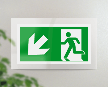 [SEPE715107FR] SEPE715107FR - targa PLexi monof.uscita emergenza sn bassofiss.inv  EN ISO 7010