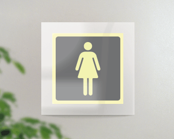 [SEPS15643FW] SEPS15643FW - targa Plexi monofacciale  Toilette donna fiss.invisibile