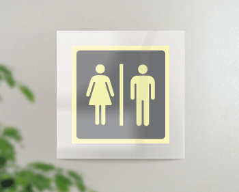 [SEPS15644FW] SEPS15644FW - targa Plexi monofacciale  Toilette uomo donna fiss.invisib.