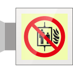 [SEPSE1347BW] SEPSE1347BW - targa Plexi bifacciale  Vietato uso ascensore EN ISO 7010 P020