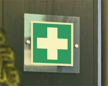 [SEPSE15101W] SEPSE15101W - targa Plexi monofacc. Pronto soccorso EN ISO 7010 E003