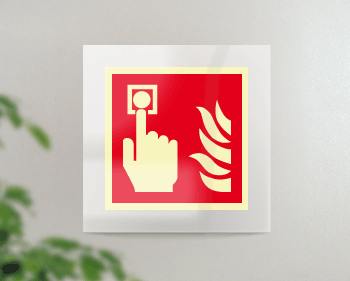 [SEPSE15117FW] SEPSE15117FW - targa Plexi monofacc. Allarme Antinc.fiss.invisib.EN ISO 7010 F005