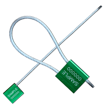 [SGE2203V] SGE2203V - confezione 500 sigilli cavo acciaio testa metallica mm.250 VERDE FLUO