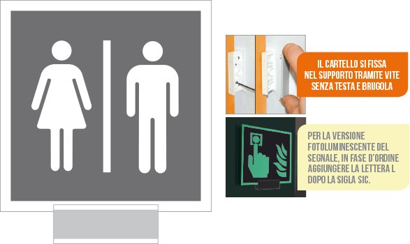 [SIC15644G] SIC15644G - sistema COLORFIX GRIGIO monofacciale Toilette Donna/Uomo