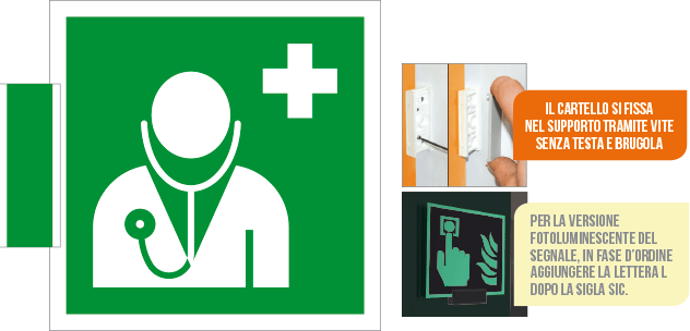 [SICE15118BA] SICE15118BA - sistema COLORFIX VERDE bifacciale Personale Medico EN ISO 7010