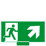 [SICE715106N] SICE715106N - sistema COLORFIX VERDE monofacciale Uscita Emerg.alto dx EN ISO 7010