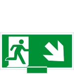 [SICE715108N] SICE715108N - sistema COLORFIX VERDE monofacciale Uscita Emerg.basso dx EN ISO 7010