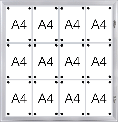 [SMBT56] SMBT56 - bacheca per esterni retro lamiera apertura a libro per 6 fogli A4