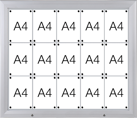 [SMBT615] SMBT615 - bacheca per esterni retro lamiera apertura a compasso per 15 fogli A4