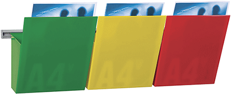 [SMET2127] SMET2127 - kit porta documenti a muro completo di 3 tasche colorate
