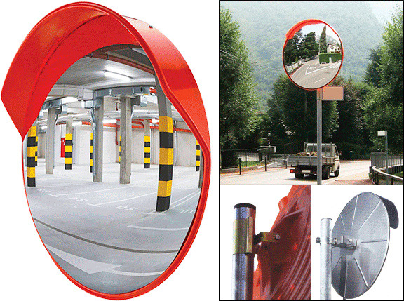 [SP203] SP203 - Specchio infrangibile dia.300 plastica con visiera