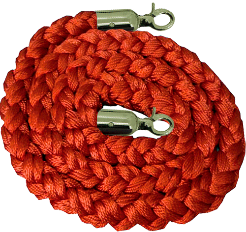 [TDVOR] TDVOR - cordone da m.2 in poliestere ROSSO attacchi ottone x colonnina ottone