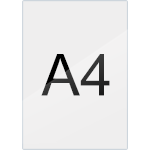 [TKLI210] TKLI210 - Targa murale trasparente piatta f.to A4