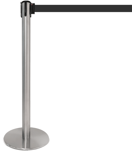 [TSP201N] TSP201N - colonnina SAFE IN modello PLUS acciaio spazzolato nastro NERO