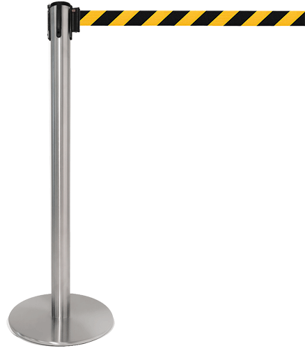 [TSP201NY] TSP201NY - colonnina SAFE IN modello PLUS acciaio spazzolato nastro GIALLO/NERO