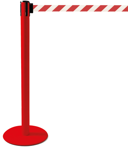 [TSP203RW] TSP203RW - colonnina SAFE IN modello PLUS colore rosso con nastro BIANCO/ROSSO