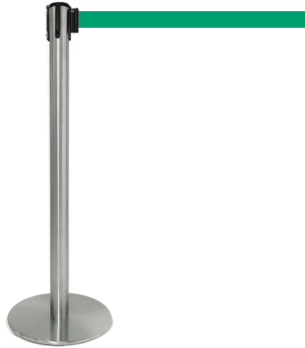 [TSP206G] TSP206G - colonnina SAFE IN modello PLUS in acciaio cromato lucido nastro VERDE