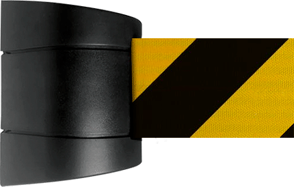 [TST500NY] TST500NY - testina a muro SAFE IN nera nastro 5 mt GIALLO/NERO