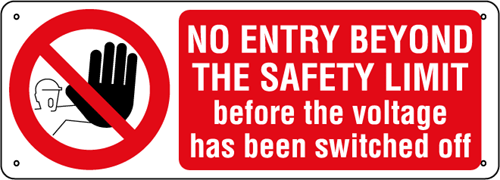 [YE1820KS] YE1820KS - Sign prohib.self-adhes. NO ENTRY BEYON..