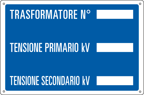 [2639] 2639 - Cartello informazione Trasformatore N.tensione