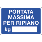[3105] 3105 - Cartello informazione PORTATA MASSIMA PER RIPIANO
