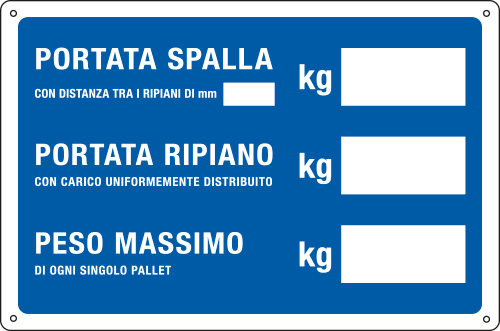 [3168] 3168 - Cartello informazione PORTATA SPALLA/RIPIANO