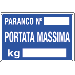 [3175] 3175 - Cartello informazione PARANCO N.PORTATA MASS.KG.