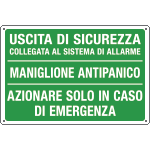 [3190] 3190 - Cartello uscita collegata /maniglione