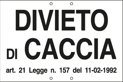 [3308] 3308 - Cartello DIVIETO DI CACCIA art.21 L.157