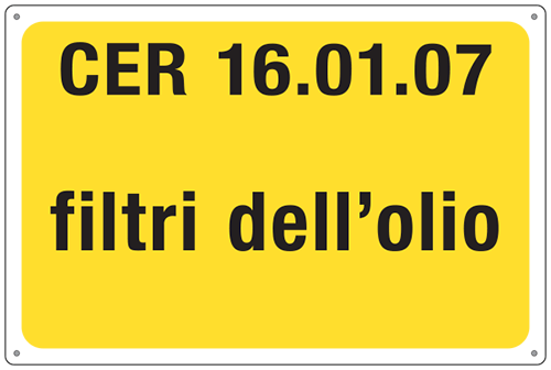 [3410] 3410 - cartello alluminio rifiuti pericolosi CER 16.01.07