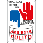 [3545] 3545 - Cartello obbligo imballaggi rifiuti nel