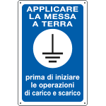 [7617] 7617 - Cartello APPLICARE LA MESSA A TERRA..