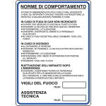 [10201W] 10201W - Cartello alluminio norme di comportamento GPL