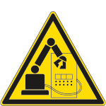 [1129W] 1129W - Cartello pericolo robot in movimento