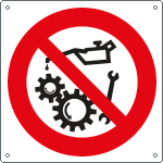 [1314W] 1314W - Cartello divieto non rip. organi in moto