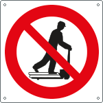 [1334X] 1334X - Cartello divieto salire sui transpallet