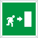 [15153W] 15153W - Cartello sicurezza uscita di emergenza destra