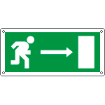 [16024W] 16024W - Cartello salvataggio uscita sicurezza destra