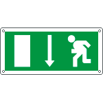 [16027W] 16027W - Cartello uscita sicurezza in basso